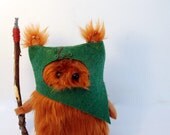 Star Wars Ewok Fur Ooak .12cm. Dark Green.