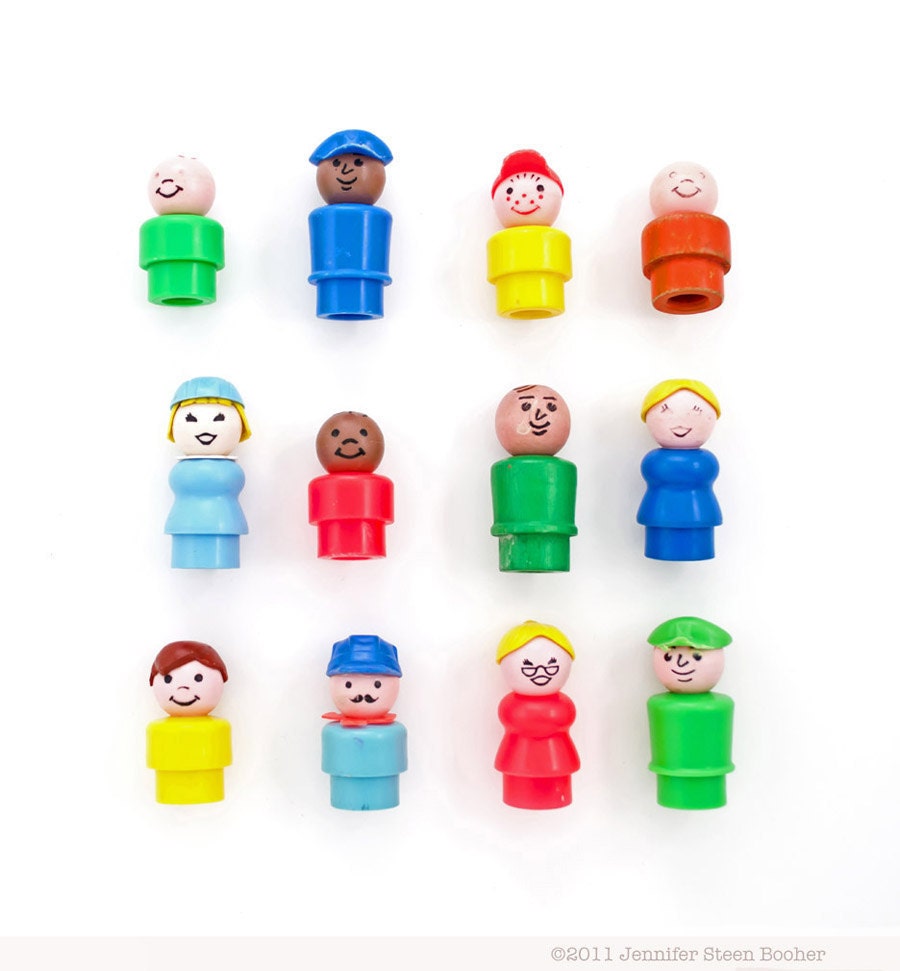 Rainbow People - 8x8 photograph - vintage toys