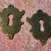 Vintage Hardware Escutcheons Gorgeous Patina Steampunk Antique Set of 2