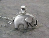 Elephant Necklace Antiqued Silver Jewelry Good luck Charm