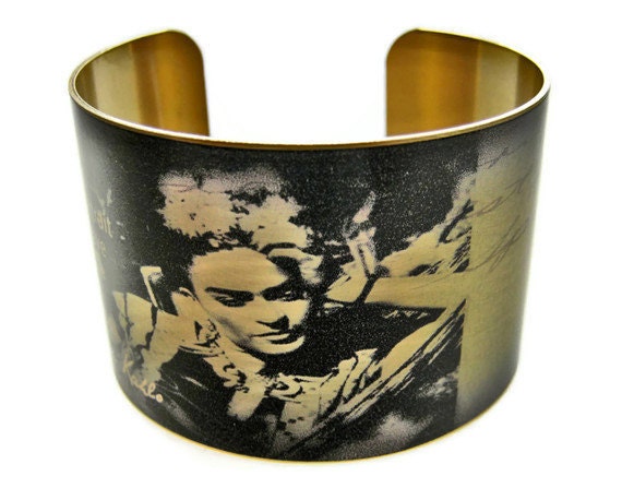 Frida Kahlo cuff bracelet brass adjustable Free Shipping to USA