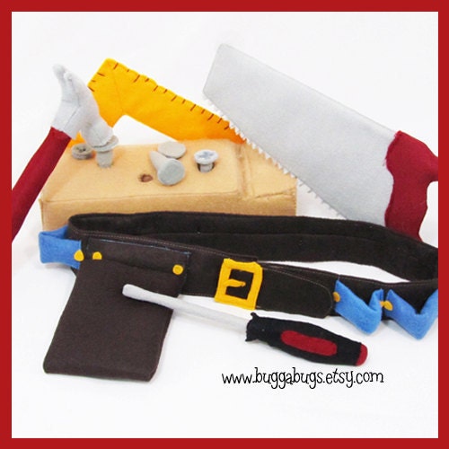 TOOL BELT - PDF Pattern (Belt, Hammer, Screw Driver, Hand Saw, Corner Ruler, etc.)