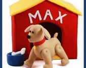 PLAYFUL PUPPY - PDF Pattern (Dog, Doghouse, Bone, Bowl)