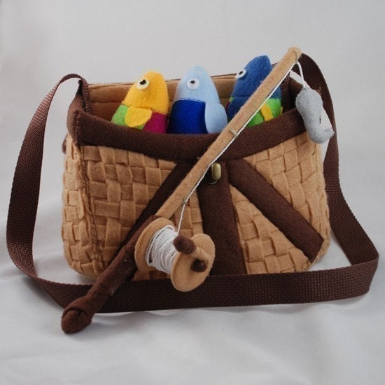 GONE FISHIN' - PDF Pattern (Fishing Basket, Fish, Fishing Pole)
