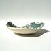 Lacy bird bowl in teal and cream