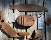 Lot of Seven Old Metal Items Interesting Shapes for Steampunk Altered Art Supplies