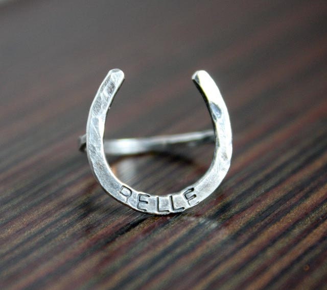 Posey Lucky Horseshoe Ring - Custom Stamping