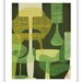 retro modern chairs green - wall art print