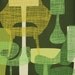 retro modern chairs green - wall art print