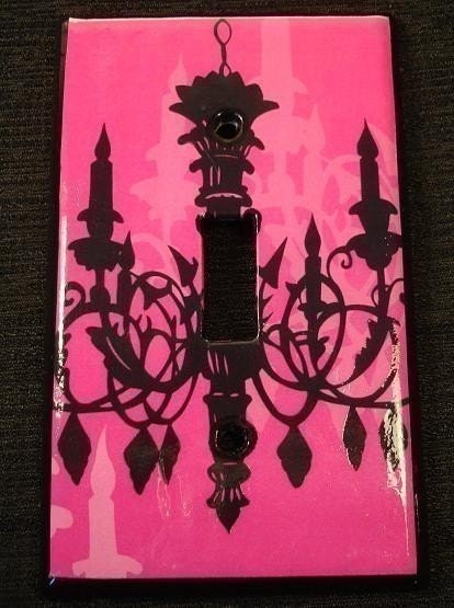 Light Switch Cover Wall Decor  Light Switch Plate Switchplate in  Pink Chandelier (601S)