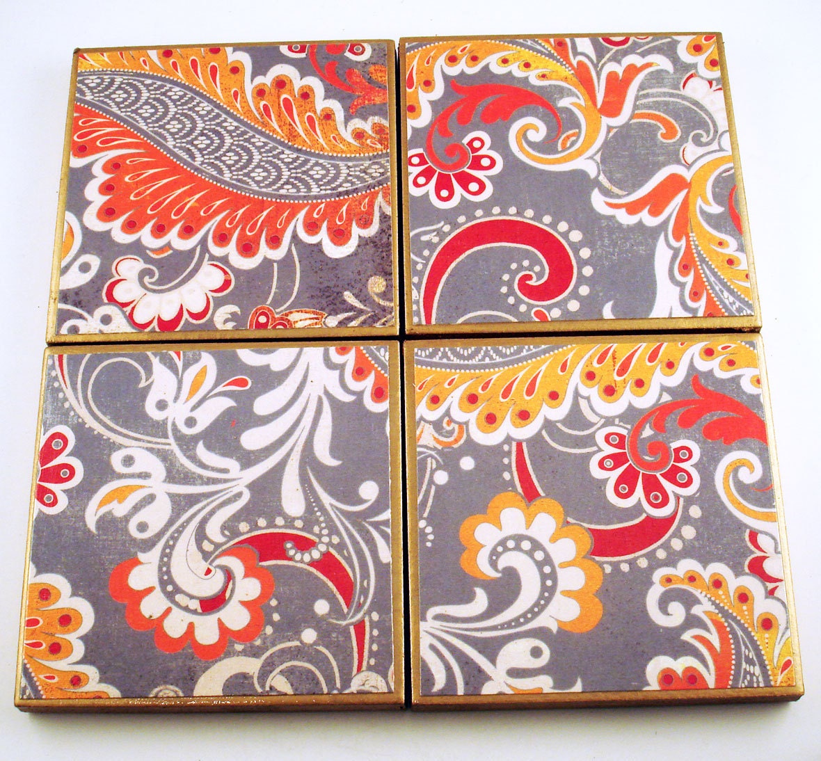 Coasters Tile Coaster Set in Ambrosia