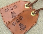Design Your  Own - His and Hers Personalized Leather Luggage Tags - set of 2