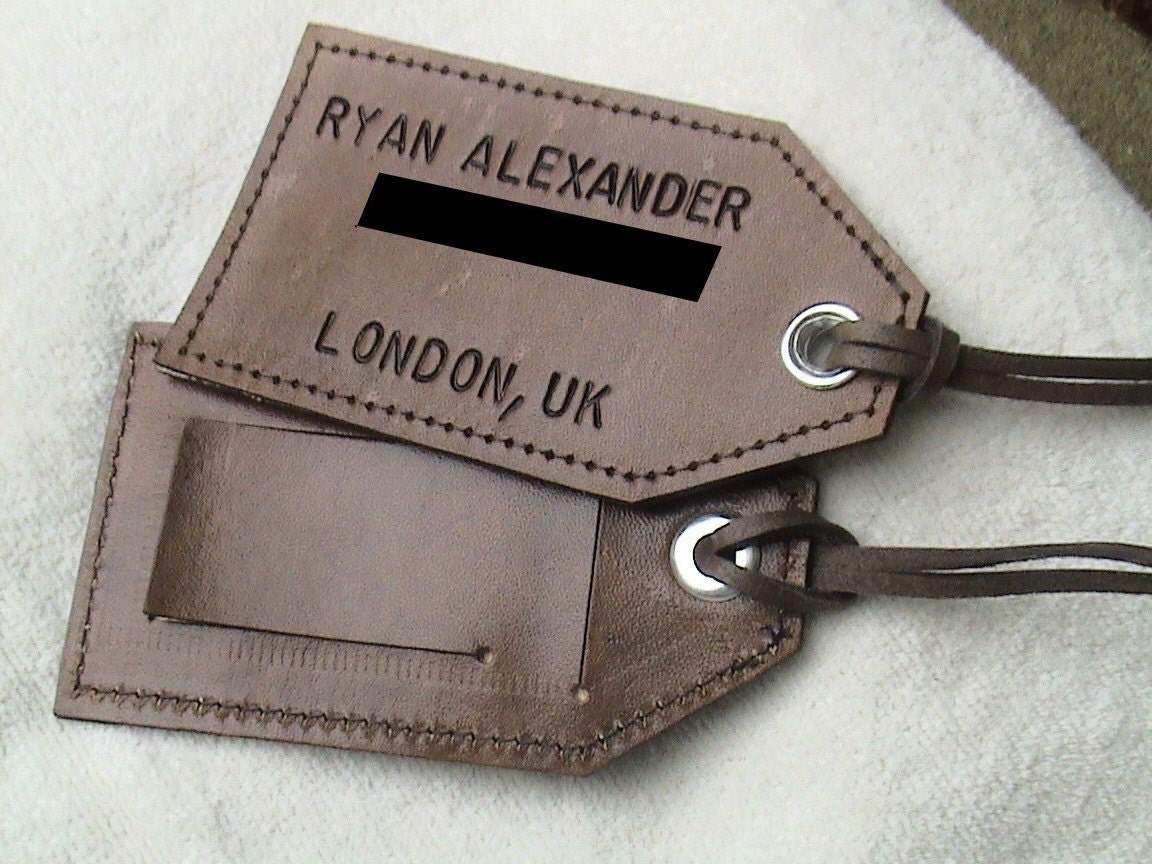 PERSONALIZED All Leather Luggage Tag - single tag