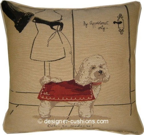 Alex Clark Bichon Frise Dog Fashion Tapestry Cushion Sham
