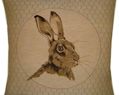 Rabbit in Frame Right Tapestry Cushion Cover Sham