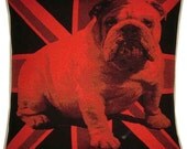 British Bulldog Pop Art Red Union Jack Tapestry Cushion Cover Sham