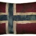 Vintage Style Norwegian Norway Flag Woven Tapestry Cushion Pillow