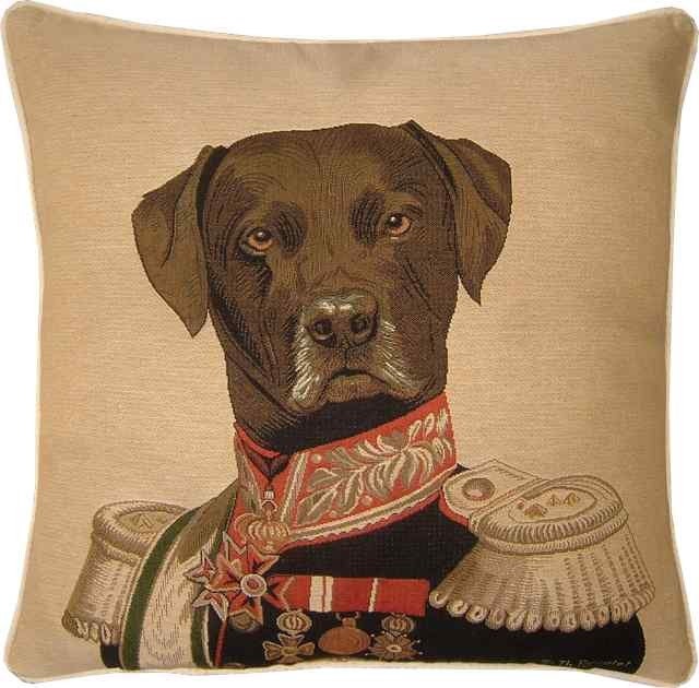 Thierry Poncelet Chocolate Labrador Tapestry Cushion Cover Sham