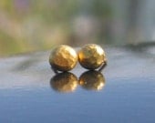 RESERVED FOR Dee Gold studs earrings, Eco friendly studs earrings,  Smarty golden stud earrings, Small hammered round gold earrings