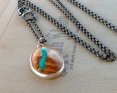 Nevada Boulder Turquoise and silver necklace,  Men and Women necklace,  Statement necklace