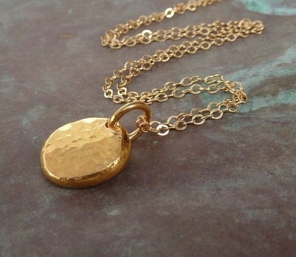 Gold necklace Handmade Organic golden necklace