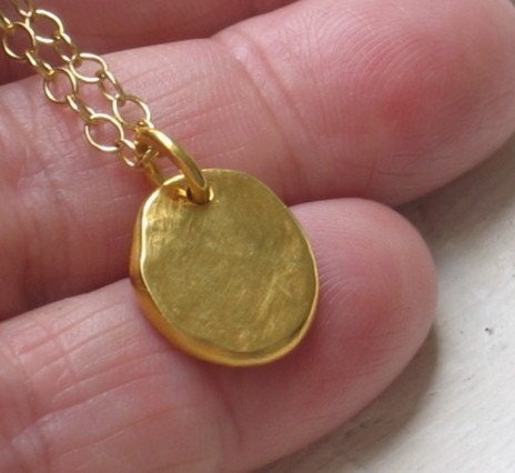 Gold necklace Handmade Organic golden necklace