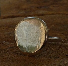 Sterling silver ring Eco friendly ring Organic recycled sterling silver round ring