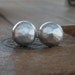 Chunky Matte silver studs earrings eco friendly studs
