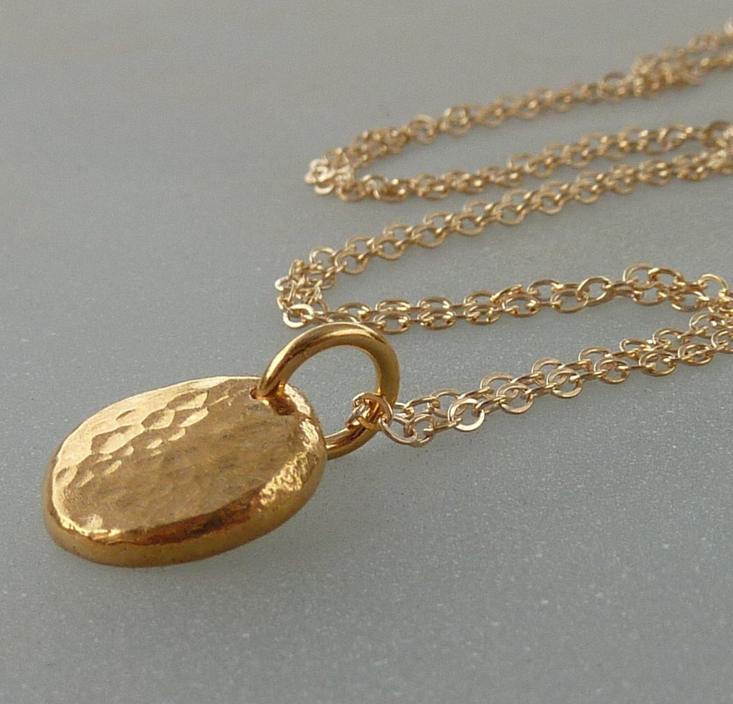 Gold necklace Handmade Organic golden necklace