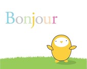 Bonjour - nursery art print - 8 x 10