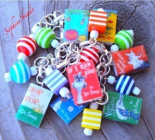 ADULT SIZE Dr Seussy's Books Charm Bracelet