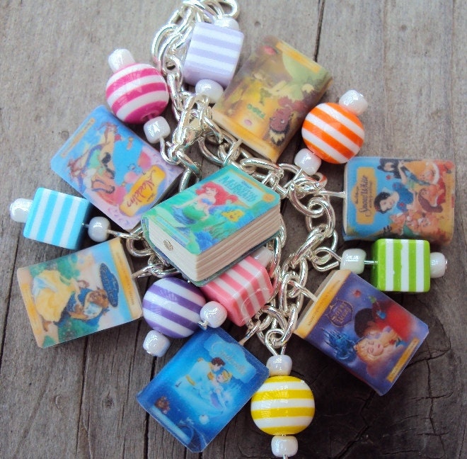 CHILD SIZE Princess Books Charm Bracelet