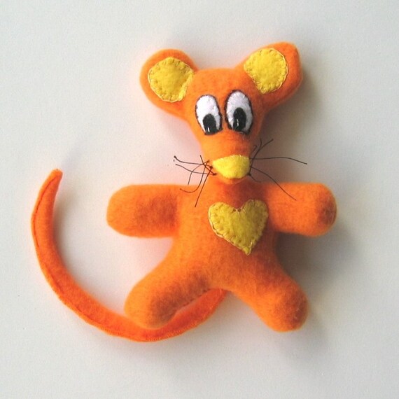 orange mouse cat toy