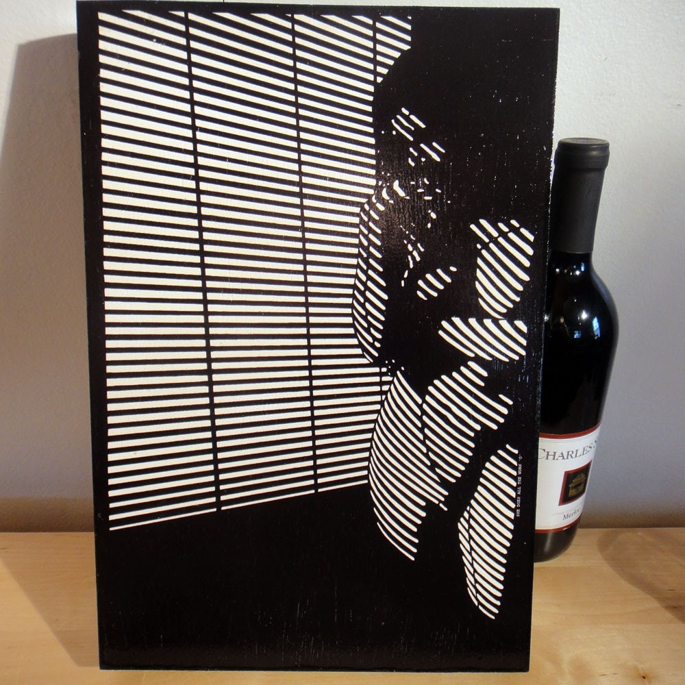 She Does All the Work, print on wood