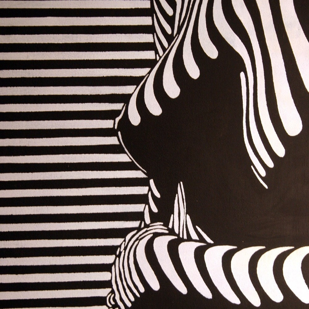 Blinded 24x36 black and white acrylic Noir on canvas Blinded Series