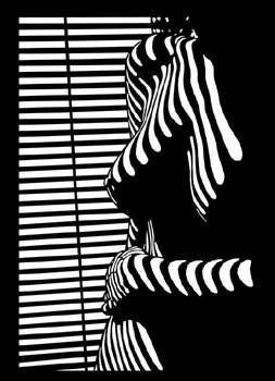 Blinded 40x60 black and white acrylic Noir on canvas