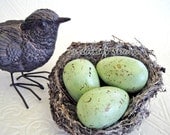 Small Painted Nest Eggs, Pale Green Nest Eggs, green nest eggs, speckled nest eggs, spotted nest eggs - CatnipStudioToo