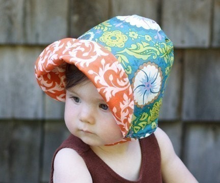 UB2   VINTAGE FLORAL a vivacious and vintage-modern sun hat by The Urban Baby Bonnet AVAILABLE IN ALL SIZES