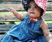 UB2  BRASILIA a whimsical & richly hued tropical rainforest sun bonnet by The Urban Baby Bonnet--- size extra small