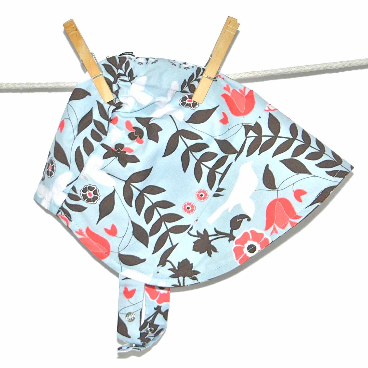 UB2 NEST spring-singing & soaring garden-loving (and gender-neutral) sun hat by The Urban Baby Bonnet--- size medium
