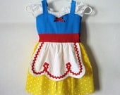 SNOW WHITE dress  APRON dress girls  handmade  costume