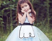 ALICE IN WONDERLAND dress  Apron tutu dress for girls fun for special occasion or tea party handmade costume