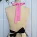 retro apron pink apron 50s DINER WAITRESS ......  ice cream parlor hostess bridal shower gift vintage inspired womens flirty full