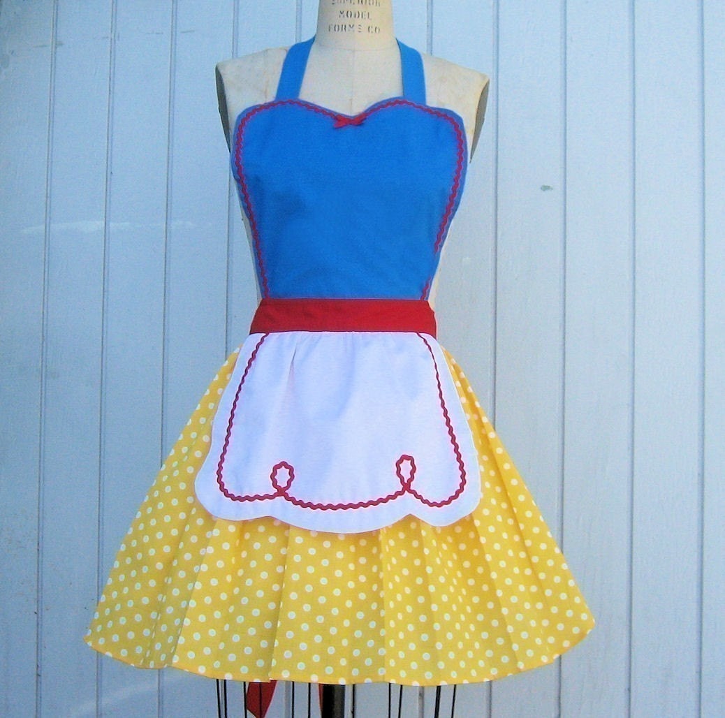 SNOW WHITE apron retro APRON womens full Halloween costume aprons