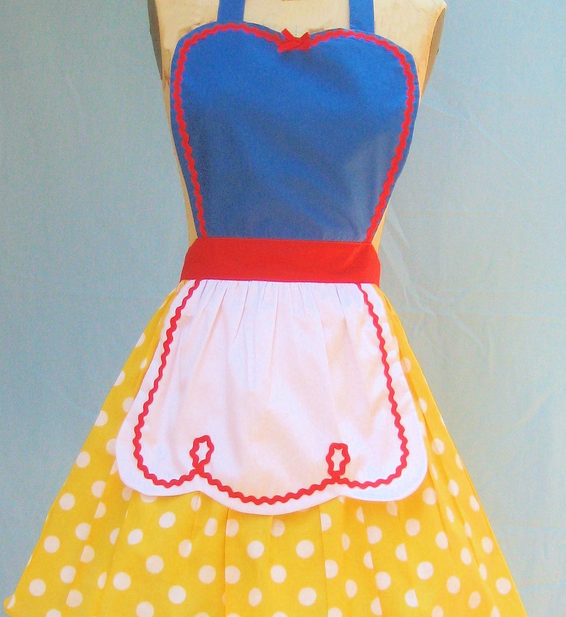 SNOW WHITE inspired retro APRON womens full costume aprons