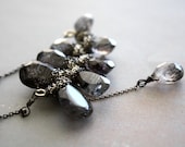 AAA Gem cut Moss Amethyst and Sterling Silver Necklace OOAK - luxury gift for her - unique eNVe original design - wire and chain wrapped