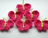 Crochet Butterflies in Hot Pink