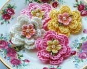 Crochet Flowers x 4