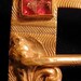 Victorian Buckle Brooch Gold Wash Pink Paste Pin