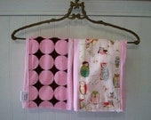 Baby Burp Cloths-Pink-Owls-Woodland-Brown-Dots-Modern Stylish Designer Burps-Set of 2-Cotton Diapers-Savvy Baby Goodies-Gifts-Girls
